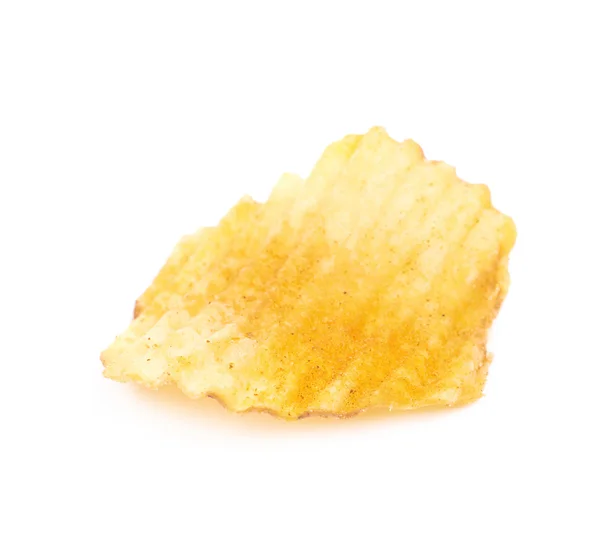 Einzelne Kartoffelchips knusprig isoliert — Stockfoto