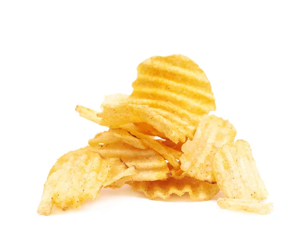 Pile of potato chips isolated — Stock Photo, Image