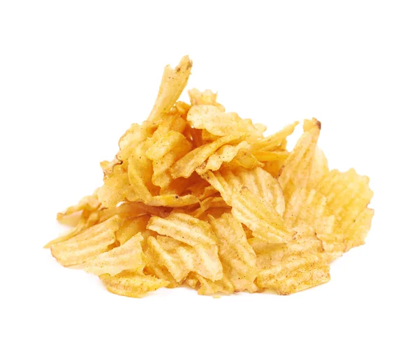 Pile of potato chips isolated — Stock Photo, Image
