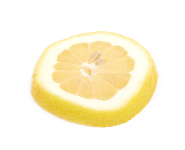 Single slice of a lemon isolated — Stock Photo, Image