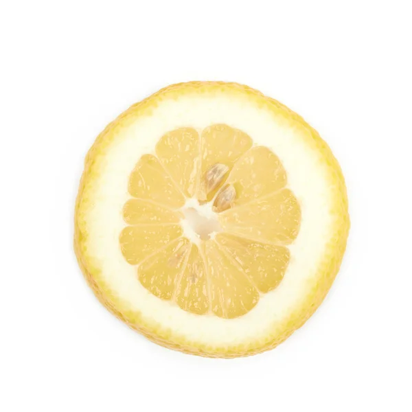 Tranche unique d'un citron isolé — Photo