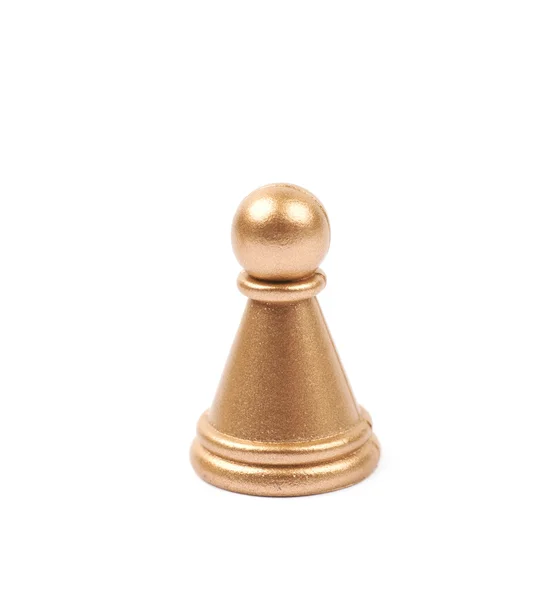 Peão dourado figura de xadrez isolado — Fotografia de Stock