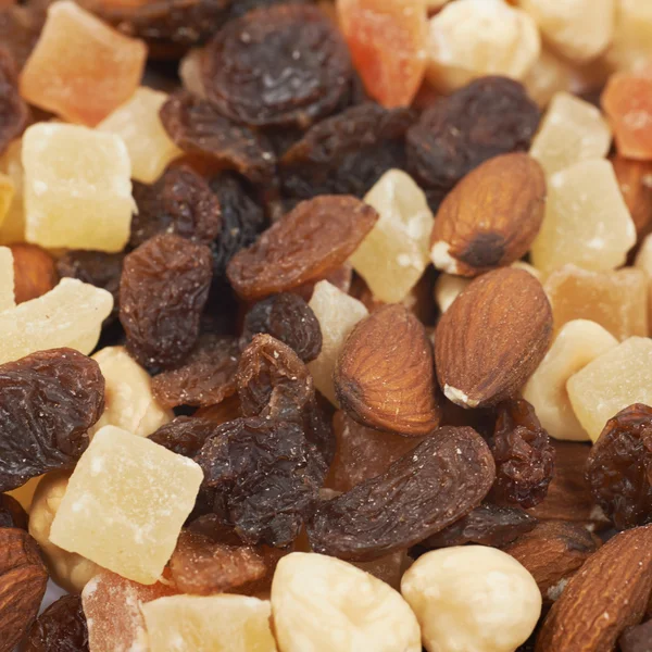 Mix of dried fruits and nuts — Stock Photo, Image