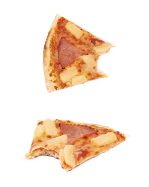 İzole Hawai pizza kompozisyon