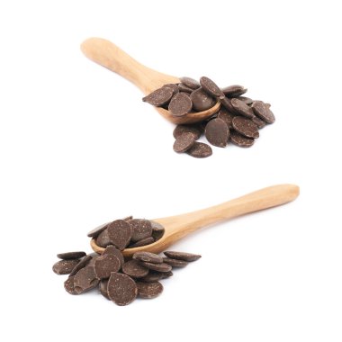 Çikolata parçaları kompozisyon izole