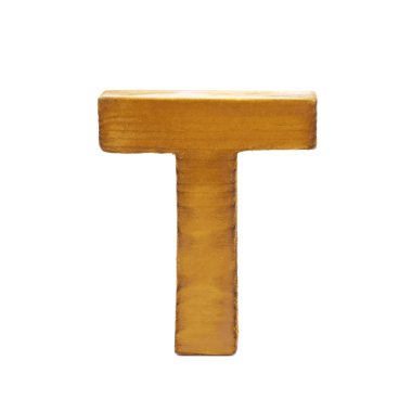 Tek Boyutlanmış ahşap harf izole