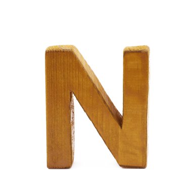 Tek Boyutlanmış ahşap harf izole