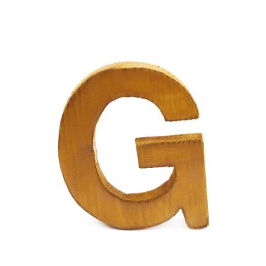 Tek Boyutlanmış ahşap harf izole