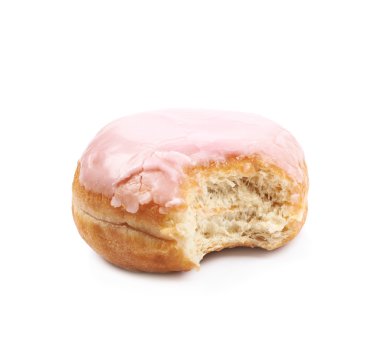 Pembe sırlı çörek izole