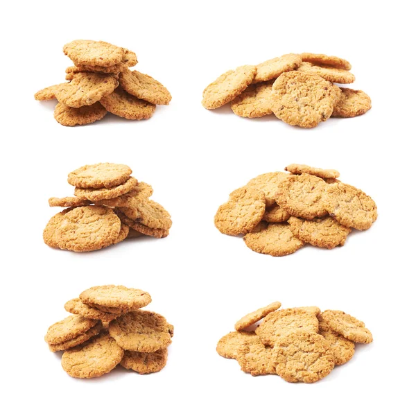 Pilha de múltiplos cookies isolados — Fotografia de Stock