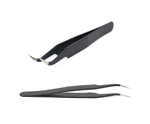 Black tweezers tool isolated — Stock Photo, Image