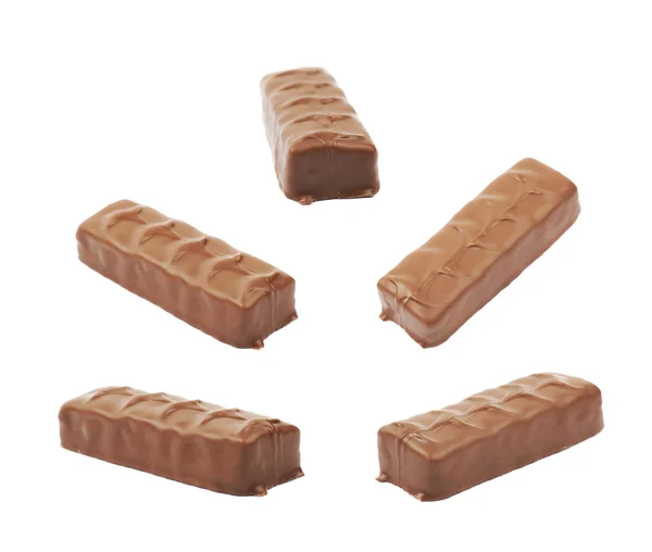 Karamell csokoládé bár elszigetelt — Stock Fotó