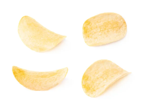 马铃薯片孤立的单个切片 — 图库照片