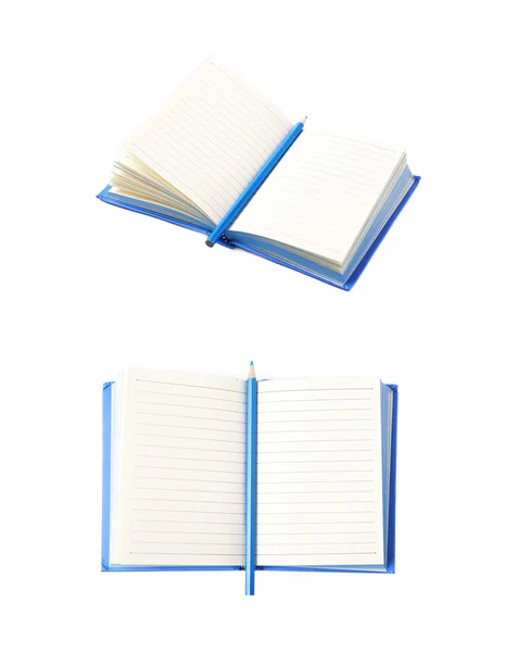 Blue note book izolované — Stock fotografie