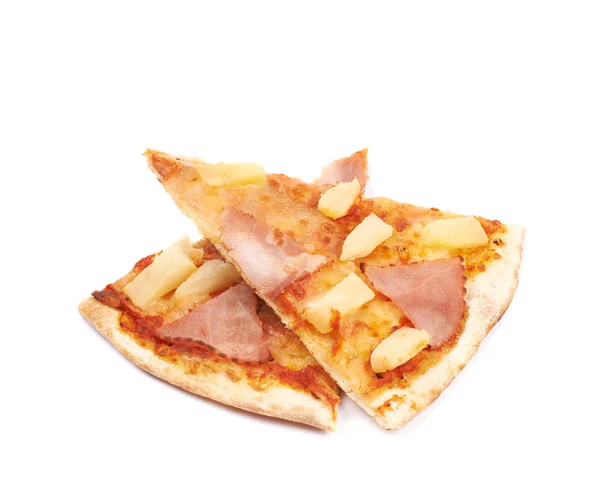 Composición de pizza hawaiana aislada —  Fotos de Stock