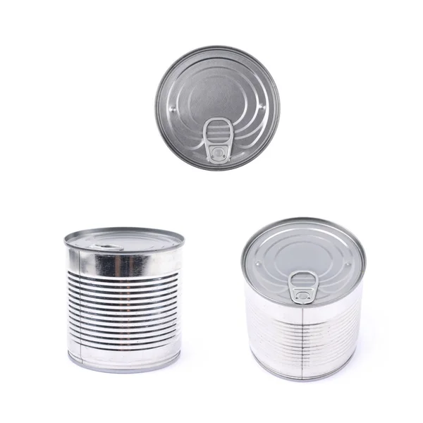 Metal tin can isolated — Stock Photo, Image