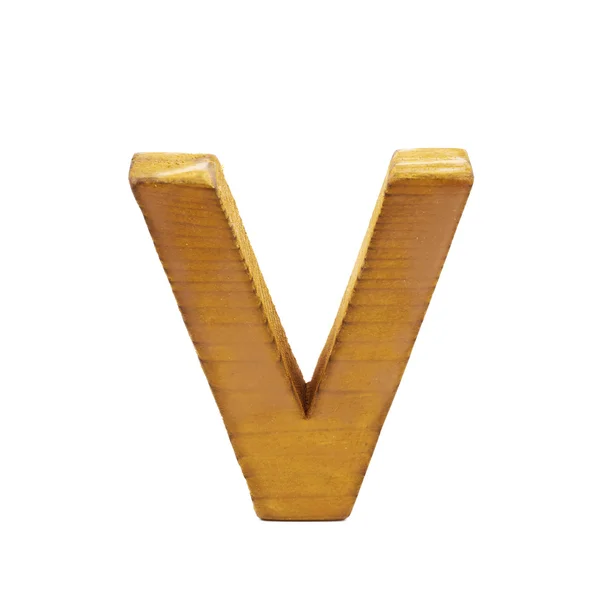 Одинарна дерев'яна літера ізольована — стокове фото