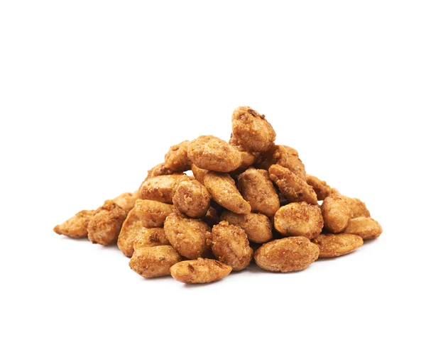 Pile of sugar coated peanuts isolated — Stock Photo, Image