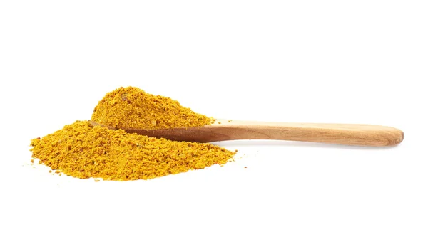 Pile of powdered curry spice isolated — Stock Photo, Image