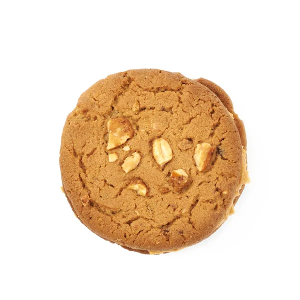 Peanut butter homemade cookie isolated — Stock Photo, Image