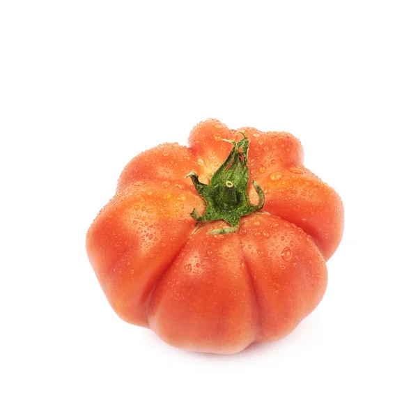 Tomate de boeuf rouge mûre isolée — Photo