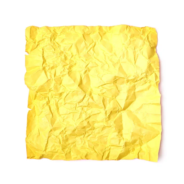 孤立的单个弄皱的纸表 — 图库照片