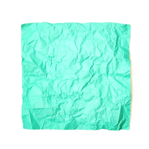 İzole tek buruşuk kağıt levha — Stok fotoğraf