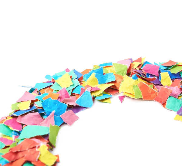 Montón de pedazos de papel desgarrado aislados — Foto de Stock