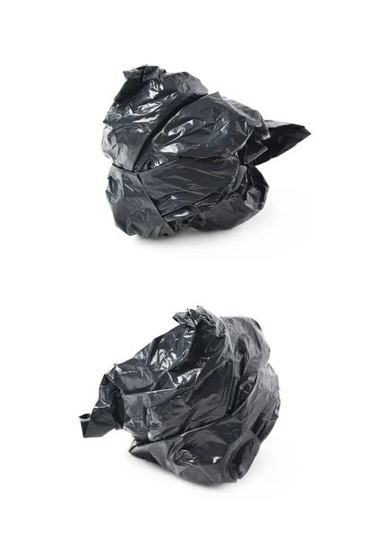 Bolsa de basura arrugada en una bola aislada — Foto de Stock