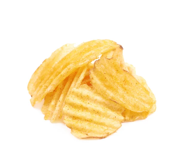 Pile of potato chips isolated — Stock Photo, Image