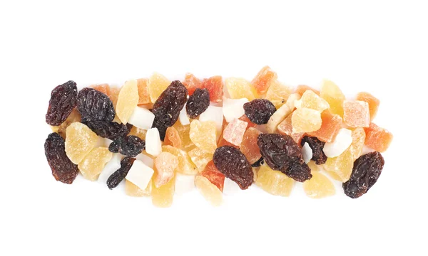 Nuts and dried fruits mix isolated — Stock Photo, Image