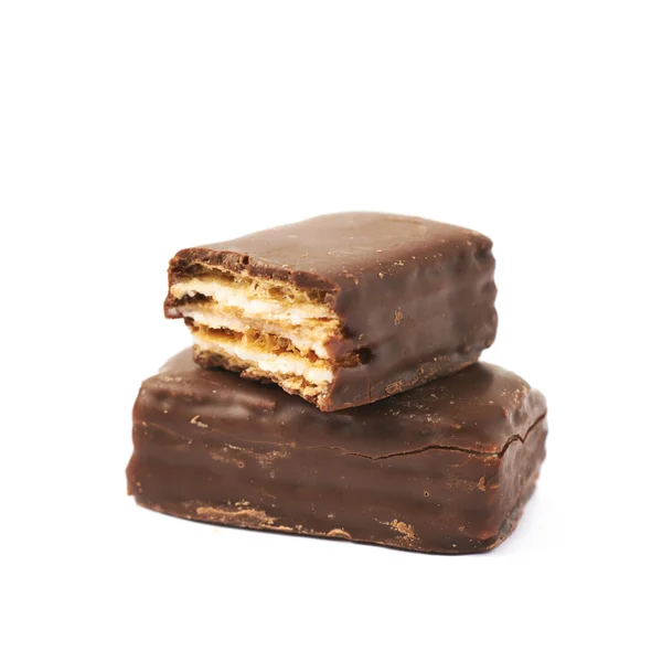 Chocolate recubierto de gofres dulces — Foto de Stock