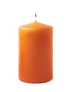 İzole tek turuncu wax mum