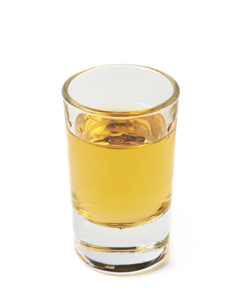 Schot van whisky bourbon geïsoleerd — Stockfoto