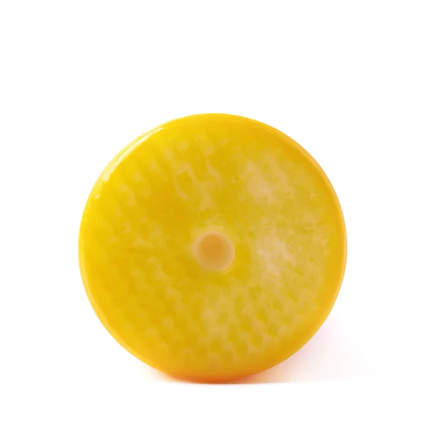 İzole tek sarı wax mum — Stok fotoğraf