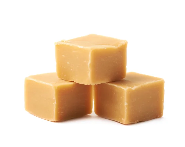 Mantequilla de almendra toffee cubo aislado —  Fotos de Stock