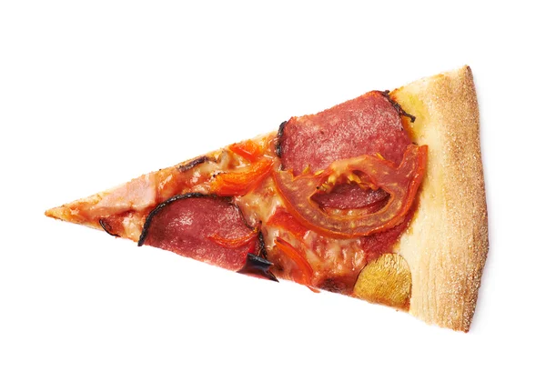 Einzelnes Stück Pfefferoni-Pizza — Stockfoto