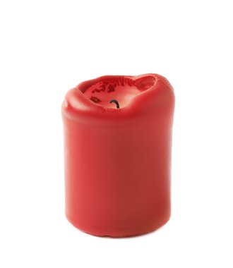 Kırmızı mum yarısı yandı izole