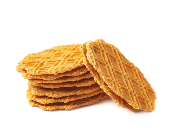 Stack of flat cookies isolated — Stock Photo, Image