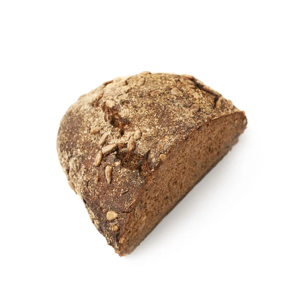 De helft van een brood van brood geïsoleerd — Stockfoto
