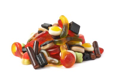 Birden çok renkli şekerler yığını