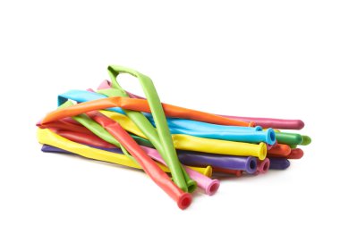 İzole sönük hayvan baloons yığını