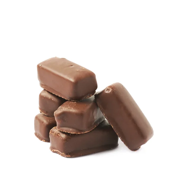 Chocolate recubierto barra de caramelo aislado —  Fotos de Stock