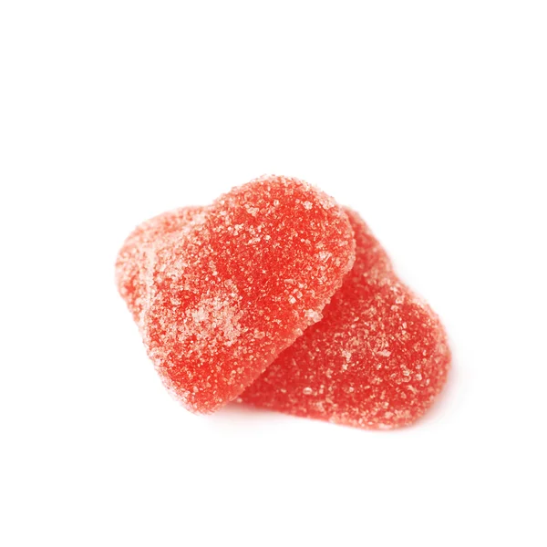 İzole kırmızı kalp şeklinde şeker — Stok fotoğraf