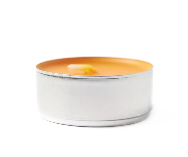 Vela de cera de parafina Tealight aislada — Foto de Stock