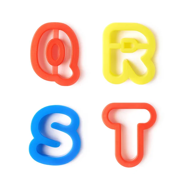 Conjunto de letras de forma de plástico aislado —  Fotos de Stock