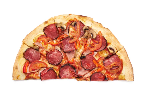 Half of a pepperoni pizza — Stock Photo, Image