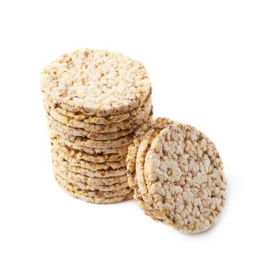 Diyet pirinç kraker izole yığını