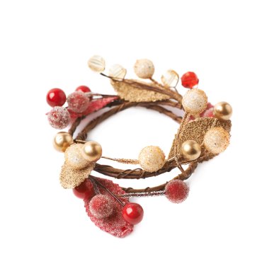 İzole küçük Noel çelenk