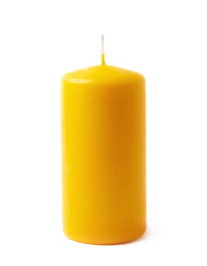 İzole tek sarı wax mum